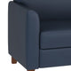 Navy |#| Navy LeatherSoft Loveseat w/ Clean Line Stitched Frame - Reception Seating