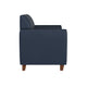 Navy |#| Navy LeatherSoft Loveseat w/ Clean Line Stitched Frame - Reception Seating