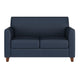 Navy |#| Navy LeatherSoft Loveseat w/ Clean Line Stitched Frame - Reception Seating
