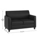 Black |#| Black LeatherSoft Loveseat w/ Clean Line Stitched Frame - Reception Seating