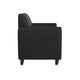 Black |#| Black LeatherSoft Loveseat w/ Clean Line Stitched Frame - Reception Seating