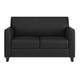 Black |#| Black LeatherSoft Loveseat w/ Clean Line Stitched Frame - Reception Seating