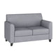 Gray |#| Gray LeatherSoft Loveseat with Clean Line Stitched Frame - Reception Seating