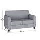 Gray |#| Gray LeatherSoft Loveseat with Clean Line Stitched Frame - Reception Seating