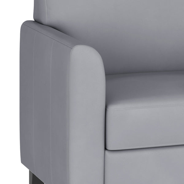 Gray |#| Gray LeatherSoft Loveseat with Clean Line Stitched Frame - Reception Seating
