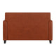 Cognac |#| Cognac LeatherSoft Loveseat with Clean Line Stitched Frame - Reception Seating