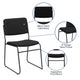 Black Fabric/Black Frame |#| 500 lb. Capacity High Density Black Fabric Stacking Chair with Sled Base