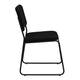 Black Fabric/Black Frame |#| 500 lb. Capacity High Density Black Fabric Stacking Chair with Sled Base