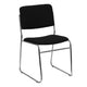 Black Fabric/Chrome Frame |#| 500 lb. Capacity Black Fabric High Density Stacking Chair with Chrome Sled Base