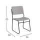 Gray Fabric/Black Frame |#| 500 lb. Capacity High Density Gray Fabric Stacking Chair with Sled Base