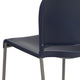 Navy |#| Home and Office Guest Chair Navy Full Back Contoured Sled Base Stack Chair