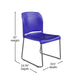 Blue |#| 880 lb. Capacity Blue Full Back Contoured Stack Chair with Sled Base