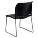 Black |#| 880 lb. Capacity Black Full Back Contoured Stack Chair with Sled Base