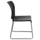 Black |#| 880 lb. Capacity Black Full Back Contoured Stack Chair with Sled Base