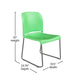 Green |#| 880 lb. Capacity Green Full Back Contoured Stack Chair with Sled Base