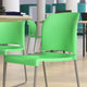 Green |#| 880 lb. Capacity Green Full Back Contoured Stack Chair with Sled Base