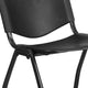 880 lb. Capacity Black Industrial Plastic Stack Chair with Carrying Handle