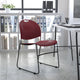 Burgundy Plastic/Black Frame |#| 880 lb. Capacity Burgundy Ultra-Compact Stack Chair with Black Frame