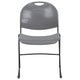 Gray Plastic/Black Frame |#| 880 lb. Capacity Gray Ultra-Compact Stack Chair with Black Frame