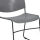 Gray Plastic/Black Frame |#| 880 lb. Capacity Gray Ultra-Compact Stack Chair with Black Frame