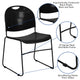 Black Plastic/Black Frame |#| 880 lb. Capacity Black Ultra-Compact Stack Chair with Black Frame