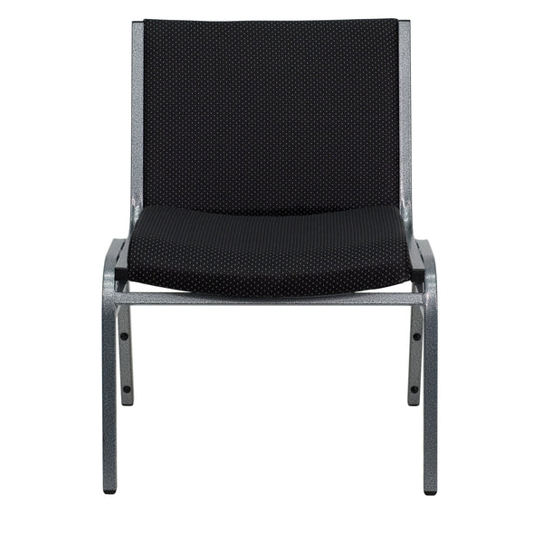 Black |#| Big & Tall 1000 lb. Rated Black Fabric Stack Chair - Reception Seating