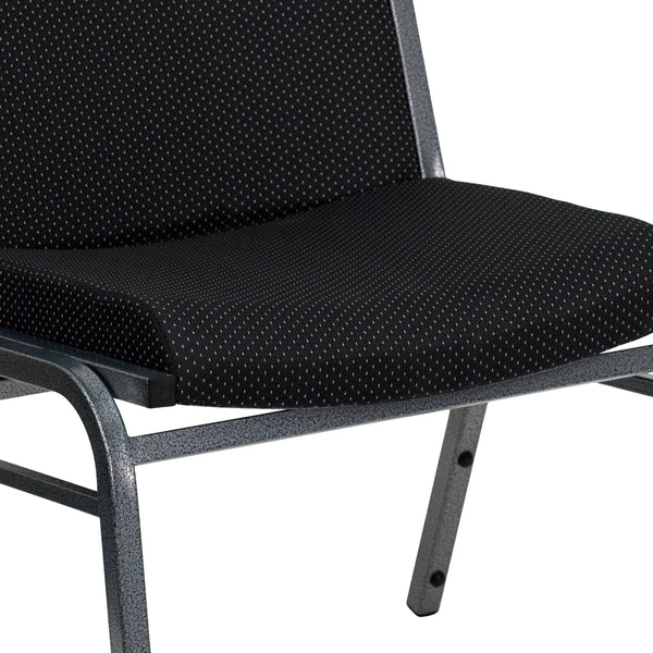 Black |#| Big & Tall 1000 lb. Rated Black Fabric Stack Chair - Reception Seating