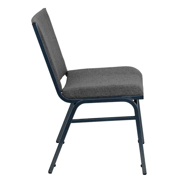 Gray Fabric |#| Heavy Duty Gray Fabric Stack Chair - Reception Furniture