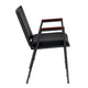 Black Vinyl |#| Heavy Duty Black Vinyl Stack Chair with Arms - Reception Furniture