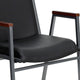 Black Vinyl |#| Heavy Duty Black Vinyl Stack Chair with Arms - Reception Furniture