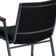 Black Patterned Fabric |#| Heavy Duty Black Dot Fabric Stack Chair with Arms - Reception Furniture