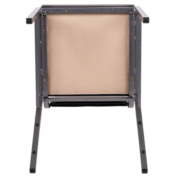 Dark Gray Fabric/Silver Vein Frame |#| Square Back Banquet Stack Chair in Dark Gray Fabric - Wedding Party Event Chair