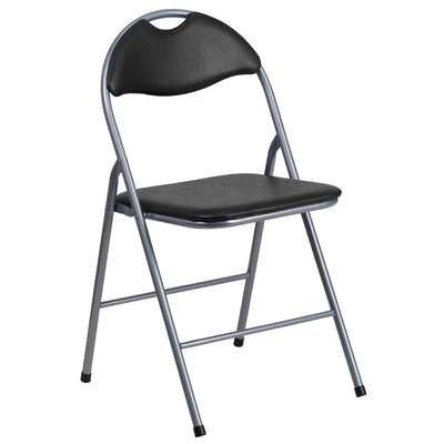 HERCULES Series Vinyl Metal Folding Chair with Carrying Handle - View 1