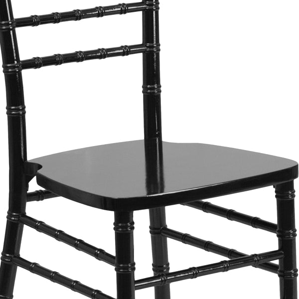 Black |#| 1100lb. Capacity Black Wood Stackable Chiavari Event Chair