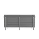 Gray |#| Contemporary Gray LeatherSoft Loveseat with Double Bar Encasing Frame