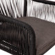 Black/Gray |#| Woven Indoor/Outdoor Stacking Club Chairs in Black - Gray Cushions-Set of 2