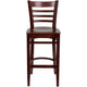 Mahogany Wood Seat/Mahogany Wood Frame |#| Ladder Back Mahogany Wood Restaurant Barstool