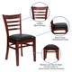 Black Vinyl Seat/Mahogany Wood Frame |#| Ladder Back Mahogany Wood Restaurant Chair - Black Vinyl Seat