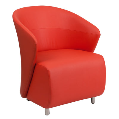 LeatherSoft Curved Barrel Back Lounge Chair