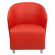 Red |#| Red LeatherSoft Curved Barrel Back Reception and Lounge Chair