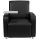 Black |#| Black LeatherSoft Guest Chair with Tablet Arm, Chrome Legs and Cup Holder