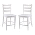 Liesel Set of 2 Commercial Grade Wooden Classic Ladderback Counter Height Barstool with Solid Wood Seat