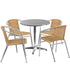 Lila 27.5'' Round Aluminum Indoor-Outdoor Table Set with 4 Rattan Chairs