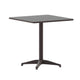 Bronze |#| Modern 27.5inch Square Glass Framed Glass Table with 2 Bronze Slat Back Chairs