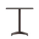 Bronze |#| Modern 27.5inch Square Glass Framed Glass Table with 2 Bronze Slat Back Chairs