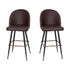 Lyla Commercial Grade Modern Armless Barstools with Contoured Backrest, Steel Frame and Integrated Footrest - Set of 2