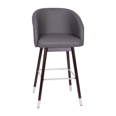 Margo Commercial Grade Mid-Back Modern Barstool with Beechwood Legs and Curved Back