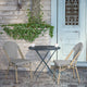 Black & White/Light Natural Frame |#| All-Weather Commercial Paris Chair with Light Natural Aluminum Frame-Black/White