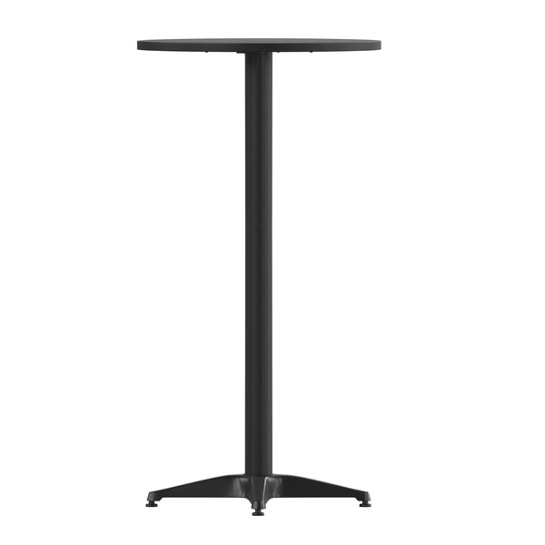 Black |#| Indoor/Outdoor 23.5inch Round Aluminum Bar Height Table with Cross Base - Black