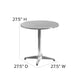 Aluminum |#| 27.5inch Round Aluminum Smooth Top Indoor-Outdoor Table with Base